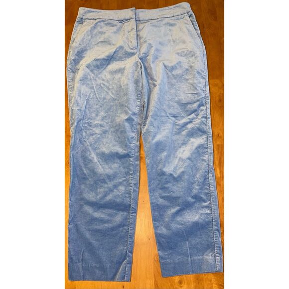 Boden Corduroy Pants Women's 10 Regular Blue Ankle Straight Leg Trousers Pockets - Picture 1 of 5
